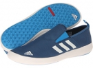 Tribe Blue/Chalk/Solar Blue adidas Outdoor Boat Slip-On DLX for Men (Size 14)