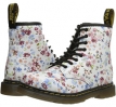 Blue Little Flowers Dr. Martens Kid's Collection Brooklee 8-Eye Lace Boot for Kids (Size 7)