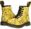 Sun Yellow Little Flowers Dr. Martens Kid's Collection Brooklee 8-Eye Lace Boot for Kids (Size 8)