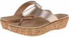 Gold/Gold Crocs A-Leigh Flip Flop Metallic Leather for Women (Size 5)