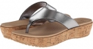 Silver/Gold Crocs A-Leigh Flip Flop Metallic Leather for Women (Size 5)