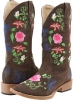 Brown Roper Multi Floral Embroidered Suede Boot for Women (Size 8)