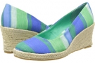 Blue/Jade Large Stripe Soft Style Feri for Women (Size 6.5)