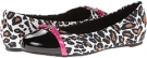 Black/White Leopard Grosgrain/Black Patent Soft Style Delsie for Women (Size 9)