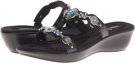 Black Leather/Turquoise Minnetonka Boca Slide II for Women (Size 6)