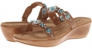 Saddle Leather/Turquoise Minnetonka Boca Slide II for Women (Size 5)