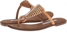 Natural Vacchetta/Natural/White Chevron Ornament Diane von Furstenberg Kimberly for Women (Size 9.5)