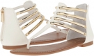 White-Joan Gold Silky Leather Jessica Simpson Gionara for Women (Size 6.5)