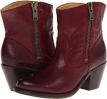 Burgundy Vintage Veg Tan Frye Leslie Zip Bootie for Women (Size 6.5)