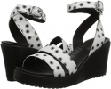 Black/White Snake Multi Crocs Leigh Graphic Wedge for Women (Size 8)