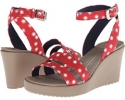 Red/White Crocs Leigh Graphic Wedge for Women (Size 8)