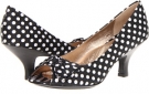 Black/White Polka Dot Satin Sofft Valletta for Women (Size 9.5)