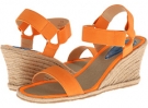 Orange Solid Elastic Fabric Fitzwell Malibu for Women (Size 9)