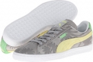 Limestone Gray/Sunny Lime PUMA Suede Classic Tropicali for Men (Size 6.5)