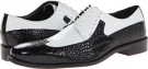 Black/White Crocodile/Lizard Print Leather Stacy Adams Portello for Men (Size 9.5)