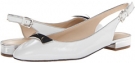White/Silver Leather Nine West FatCat for Women (Size 6.5)