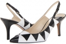 Black/White Leather Nine West Kinsley for Women (Size 5)