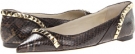 Chocolate Printed Snake/Embossed Crocco MICHAEL Michael Kors Ella Flat for Women (Size 7.5)