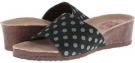 Black with Turquoise Dots MUK LUKS Lea Slide Wedge for Women (Size 6)