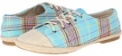 Turquoise Stripe MUK LUKS Paige Tie Shoe for Women (Size 8)