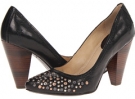 Black Shiny Washed Goat Frye Regina Studded Pump for Women (Size 6)