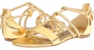 Gold Alexander McQueen Woven Strap Flat for Women (Size 9)