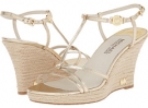 Pale Gold Metallic Nappa MICHAEL Michael Kors Kami T Strap for Women (Size 8.5)