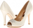 Ivory Satin Badgley Mischka Susan for Women (Size 7)