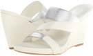 White/Silver Glazed Calf/Stretch Calvin Klein Ociel for Women (Size 7.5)