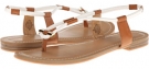 White Multi/Cognac Synthetic Nine West Fabiola for Women (Size 10.5)