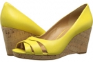 Yellow Leather Nine West Jelica for Women (Size 5)
