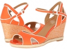 Orange/White Fabric Nine West Jolie for Women (Size 6)