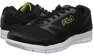 Black/White/Lime Punch Fila Warp 4 for Men (Size 7.5)