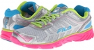 Metallic Silver/Knockout Pink/Lime Punch Fila Memory Aerosprinter 2 for Women (Size 8.5)