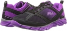 Black/Purple Cactus Flower/Dark Silver Fila Memory Stride 2 for Women (Size 9.5)