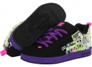 Black/Fluorescent Purple DC Court Graffik SE W for Women (Size 7)