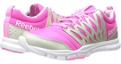 Dynamic Pink/Flint Grey Metallic/Electro Pink/White Reebok Yourflex Trainette 5.0 MT for Women (Size 9)