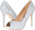 Silver Glitter/Suede Badgley Mischka Kassidy for Women (Size 9)