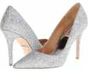 Silver Glitter/Suede Badgley Mischka Kat for Women (Size 6)