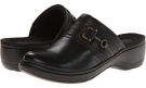 Black Leather Clarks England Hayla Merle for Women (Size 5.5)