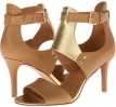 Natural/Gold Leather Nine West Izzywizzy for Women (Size 6)