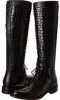 Black Crocco Calfskin Johnston & Murphy Lyla Lace Up Boot for Women (Size 6.5)