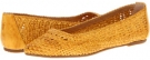 Yellow Veg Tan Frye Regina Woven Ballet for Women (Size 7)