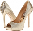 Platino Metallic Suede Badgley Mischka Dree for Women (Size 5)