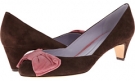 Chocolate & Pink Suede Johnston & Murphy Anita Bow Pump for Women (Size 6.5)