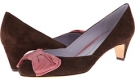 Chocolate & Pink Suede Johnston & Murphy Anita Bow Pump for Women (Size 7.5)