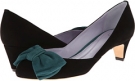 Black & Peacock Suede Johnston & Murphy Anita Bow Pump for Women (Size 6)