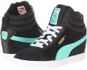 Black/Electric Green PUMA Puma Classic Wedge for Women (Size 7.5)