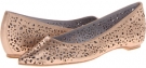 Rose Gold Metallic Suede Johnston & Murphy Tami Laser Ballet for Women (Size 7)