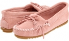 Hot Pink Suede Minnetonka Kilty Suede Moc for Women (Size 6)